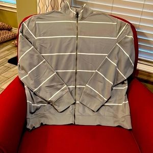MERONA XXL, gray with white stripe, zipper style cardigan sweatshirt, NWOT